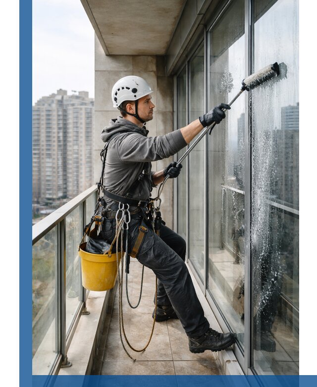 Профессиональная мойка балконного остекления в Боровичах