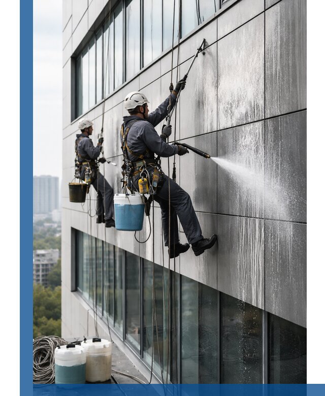 Профессиональная мойка вентилируемых фасадов в Боровичах