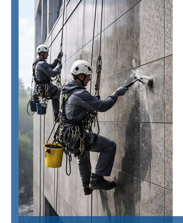 Профессиональная мойка фасада из керамогранита в Боровичах