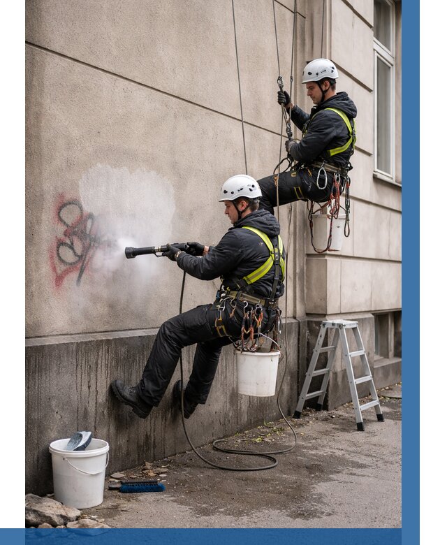 Удаление граффити с фасада в Боровичах от 4690 р. | ВЫСОТНИК-Брв