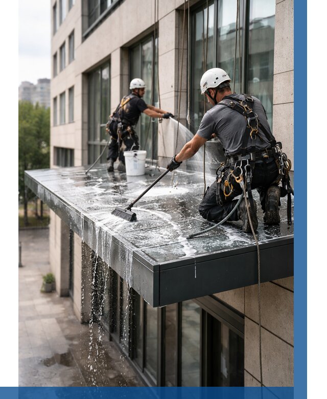 Мойка козырьков и навесов в Боровичах от 3648 р. | ВЫСОТНИК-Брв