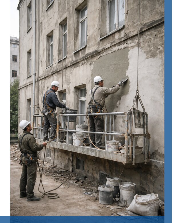 Капитальный ремонт фасада в Боровичах от 4378 р. | ВЫСОТНИК-Брв