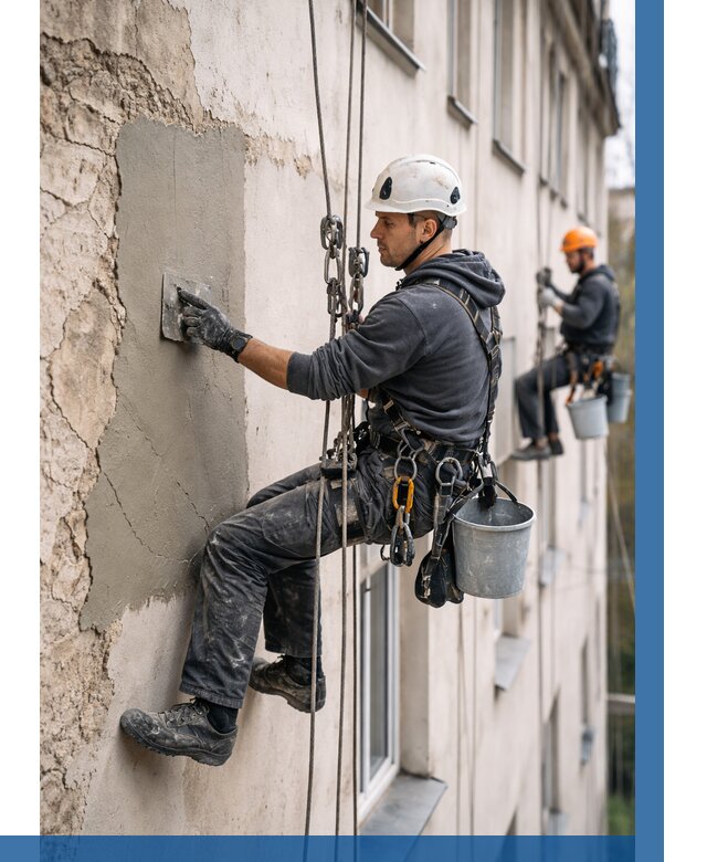 Восстановление штукатурки фасада в Боровичах от 1251 р. | ВЫСОТНИК-Брв