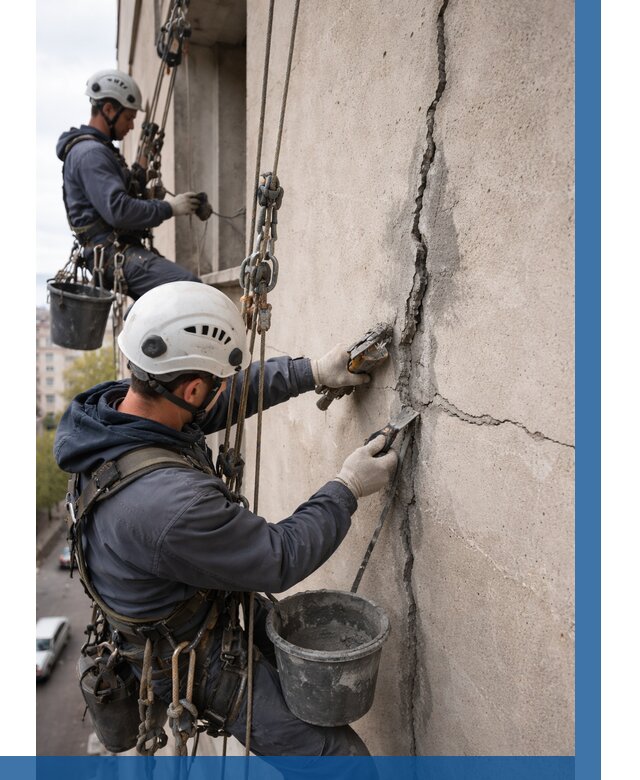 Заделка трещин на фасаде в Боровичах от 938 р. | ВЫСОТНИК-Брв