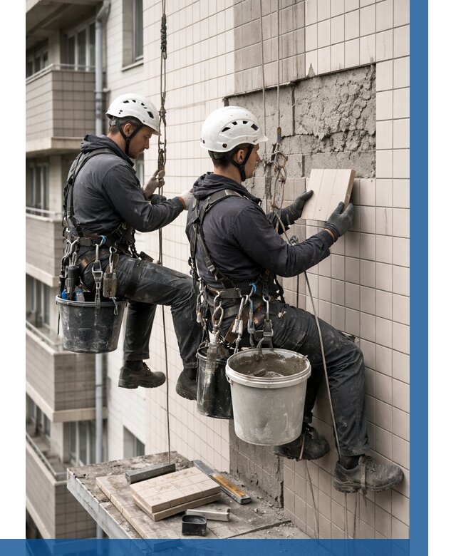 Ремонт облицовки фасада плиткой в Боровичах от 1876 р. | ВЫСОТНИК-Брв