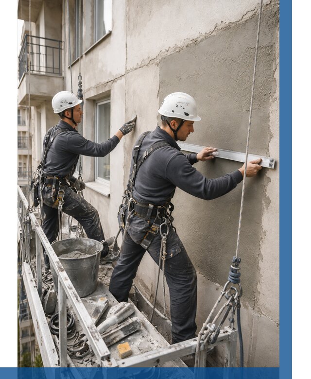 Штукатурка фасада на высоте в Боровичах от 938 р. | ВЫСОТНИК-Брв