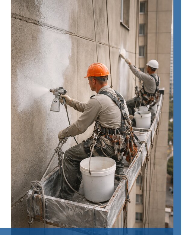 Грунтовка фасада на высоте в Боровичах от 125 р. | ВЫСОТНИК-Брв