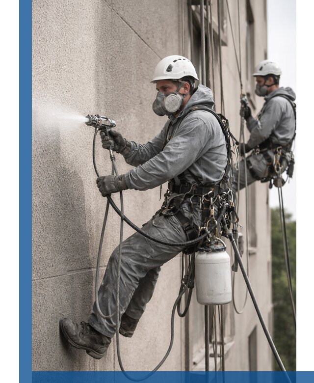 Безвоздушная покраска фасадов зданий в Боровичах профессионально