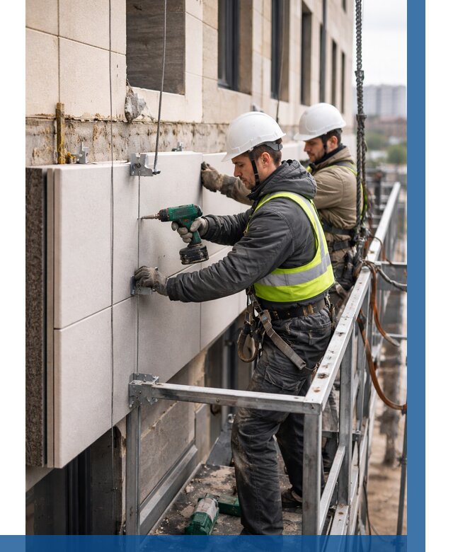 Монтаж фасадных термопанелей в Боровичах от 1563 р. | ВЫСОТНИК-Брв