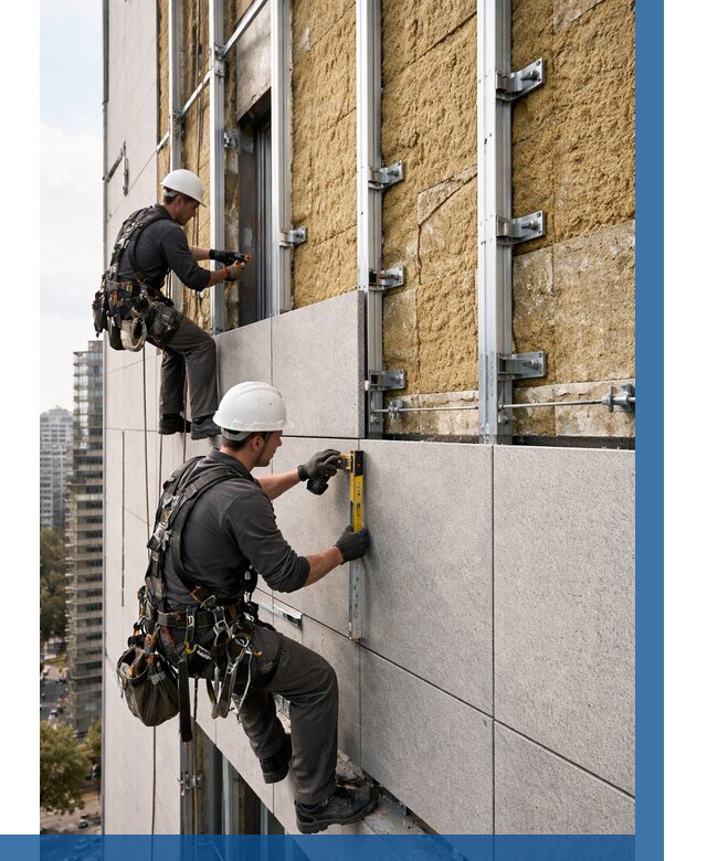 Монтаж вентилируемого фасада в Боровичах от 3648 р. | ВЫСОТНИК-Брв