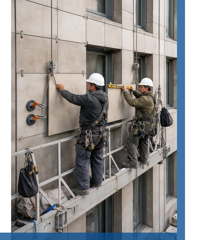 Монтаж керамогранита на фасад в Боровичах от 2606 р. | ВЫСОТНИК-Брв