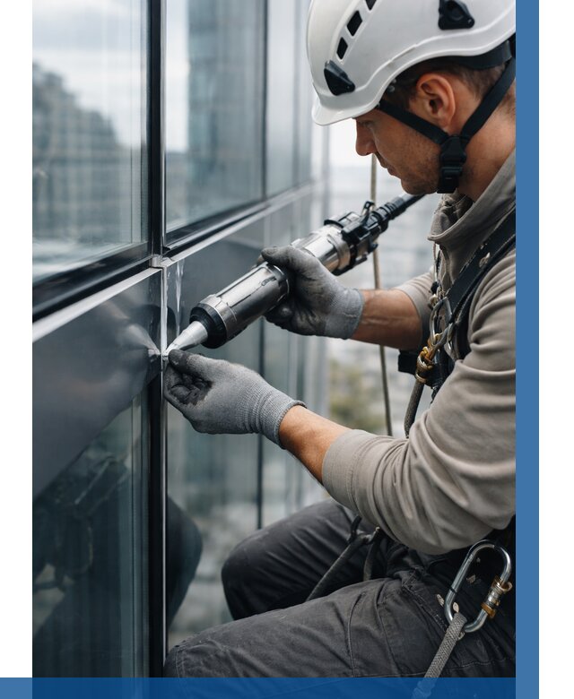 Герметизация стыков витража в Боровичах от 1251 р. | ВЫСОТНИК-Брв