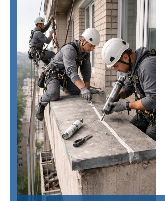 Герметизация балконного козырька в Боровичах профессионально