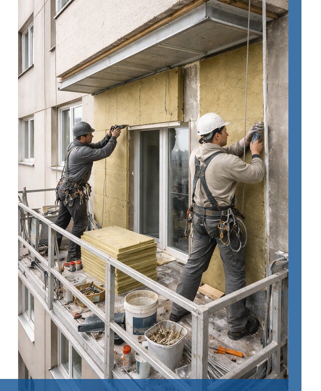 Утепление балкона снаружи в Боровичах от 1668 р. под ключ ВЫСОТНИК-Брв