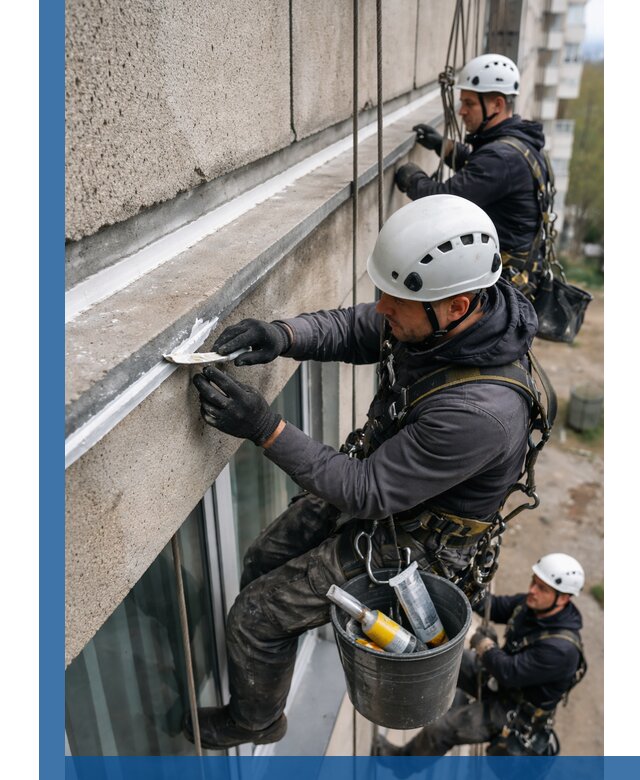 Герметизация примыкания балкона в Боровичах под ключ с гарантией