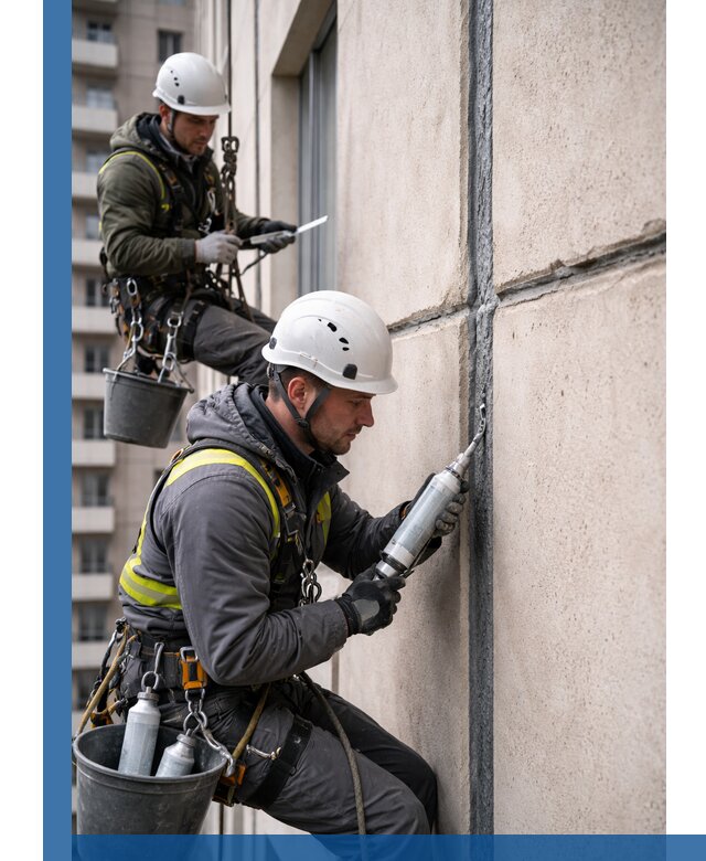 Герметизация деформационных швов фасада в Боровичах качественно