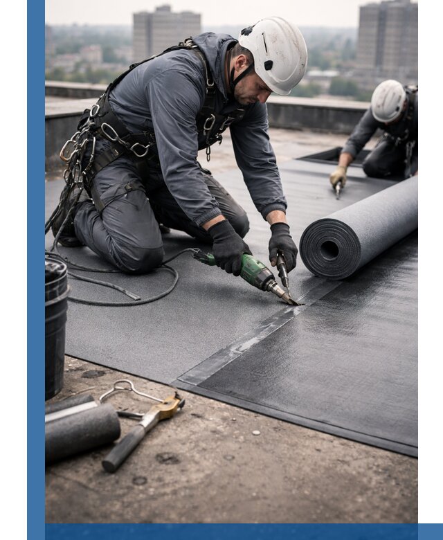 Ремонт мягкой кровли в Боровичах с выездом промальпинистов