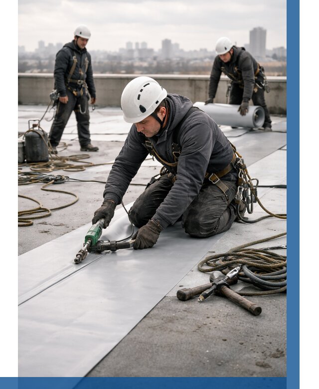 Ремонт мембранной кровли в Боровичах от 1876 р./м2 | ВЫСОТНИК-Брв