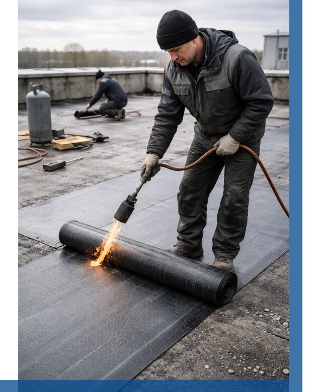 Ремонт наплавляемой кровли в Боровичах от 730 р. | ВЫСОТНИК-Брв