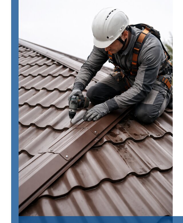 Ремонт металлочерепицы на крыше в Боровичах профессионально