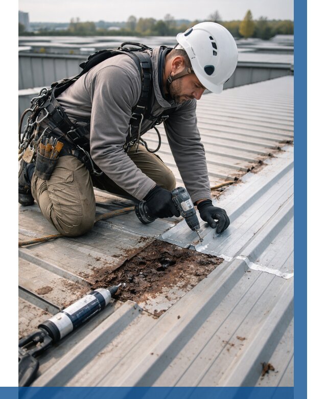 Ремонт профнастила на кровле в Боровичах от 730 р. | ВЫСОТНИК-Брв