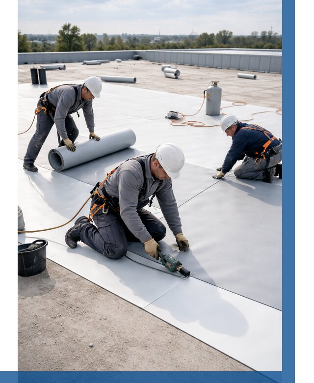 Монтаж мембранной кровли под ключ в Боровичах от 1251 р. | ВЫСОТНИК-Брв