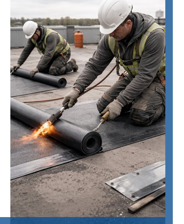 Монтаж наплавляемой кровли в Боровичах от 886 р. — ВЫСОТНИК-Брв