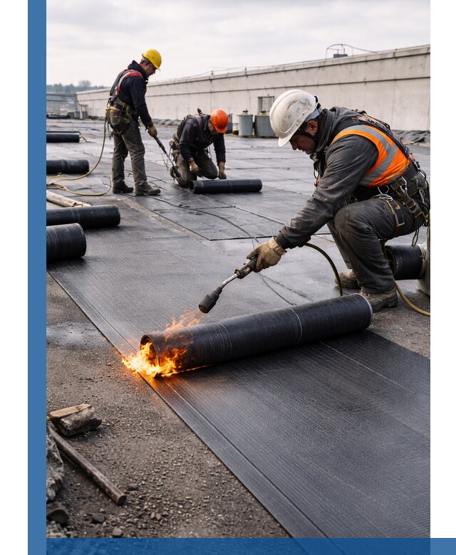 Монтаж наплавляемой кровли в Боровичах профессионально
