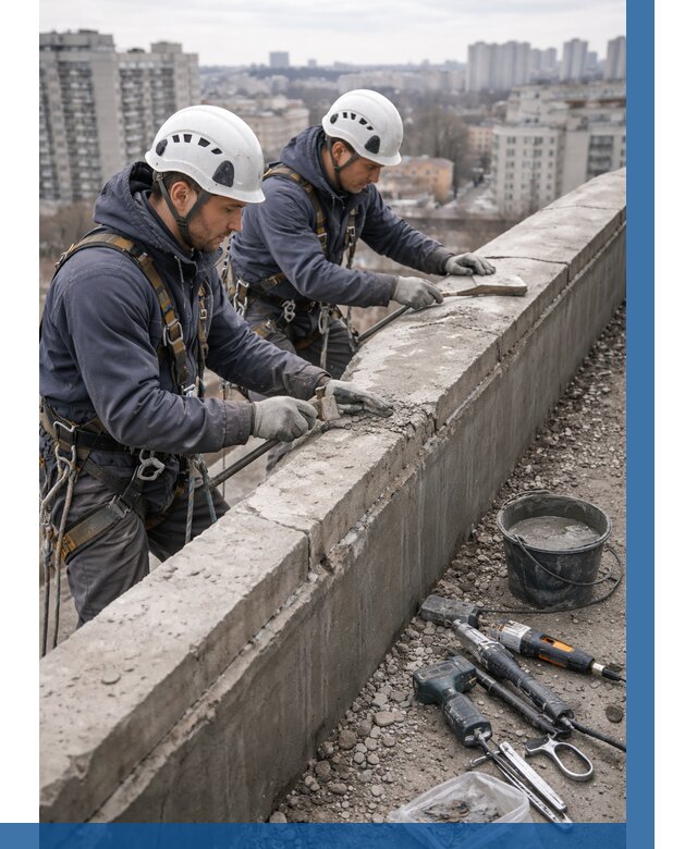 Ремонт парапета на кровле в Боровичах от 1563 р. | ВЫСОТНИК-Брв