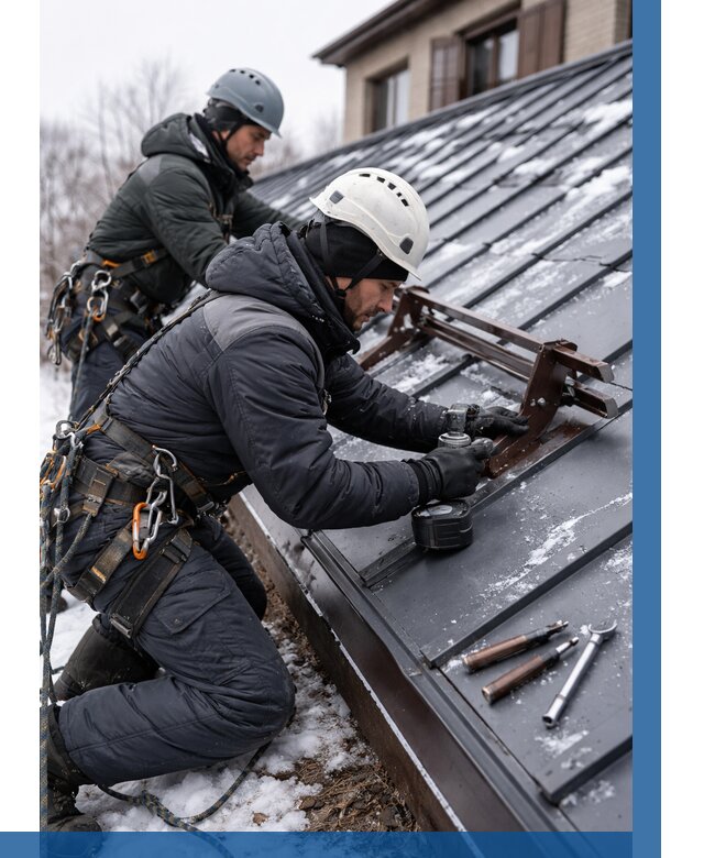 Монтаж снегозадержателей в Боровичах от 469 р. | ВЫСОТНИК-Брв