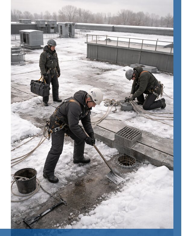 Абонентское обслуживание кровли зимой в Боровичах от 8338 р. | ВЫСОТНИК-Брв