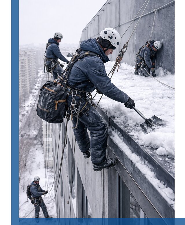 Абонентское обслуживание кровли зимой в Боровичах регулярный уход