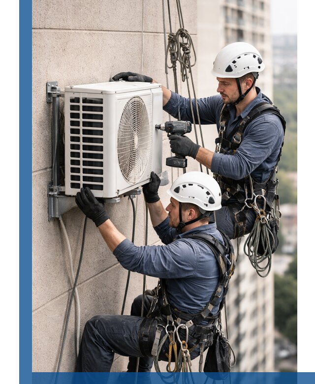 Монтаж внешнего блока кондиционера в Боровичах установка и крепление