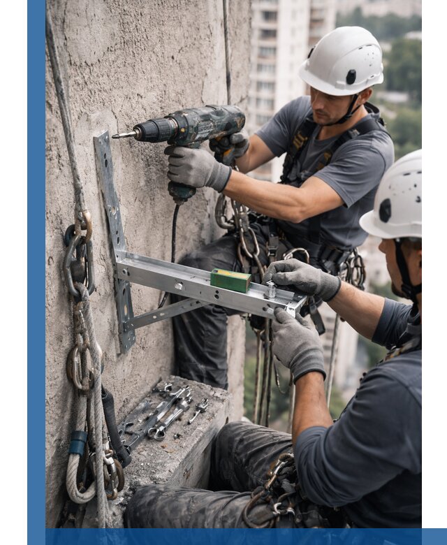 Установка кронштейнов кондиционера и крепежа в Боровичах