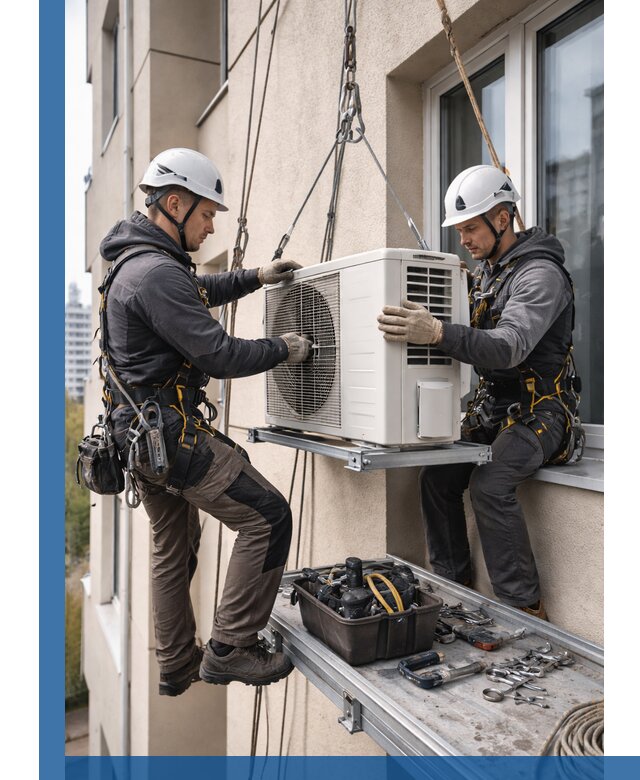 Перенос внешнего блока кондиционера в Боровичах с монтажом и крепежом