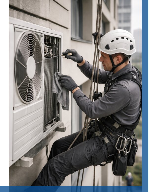 Обслуживание внешнего блока кондиционера в Боровичах от 2814 р.ВЫСОТНИК-Брв