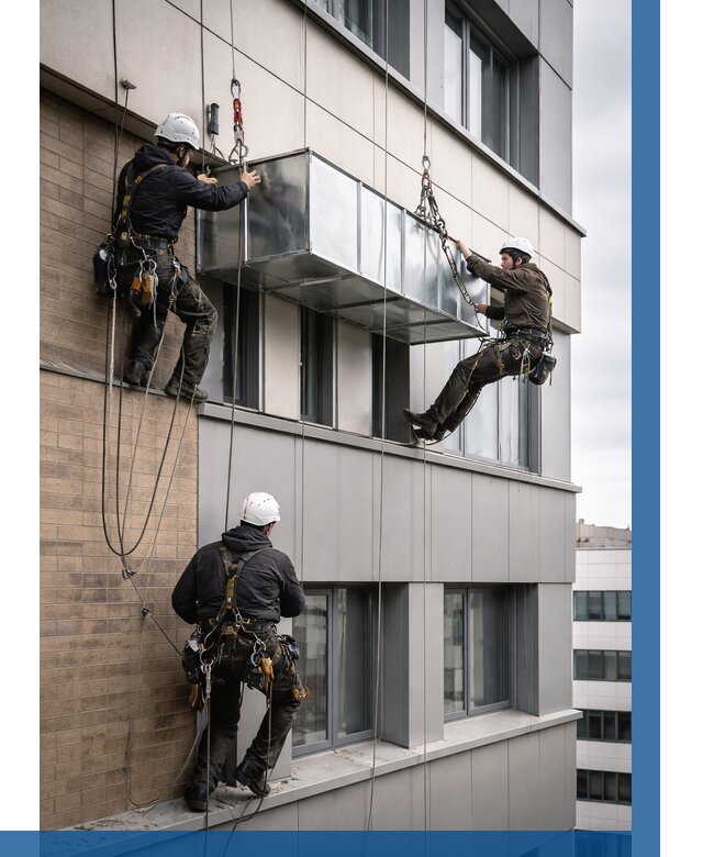 Монтаж воздуховодов на фасаде в Боровичах от 1563 р. | ВЫСОТНИК-Брв