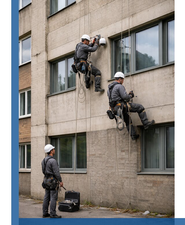 Монтаж фасадных камер видеонаблюдения в Боровичах под ключ