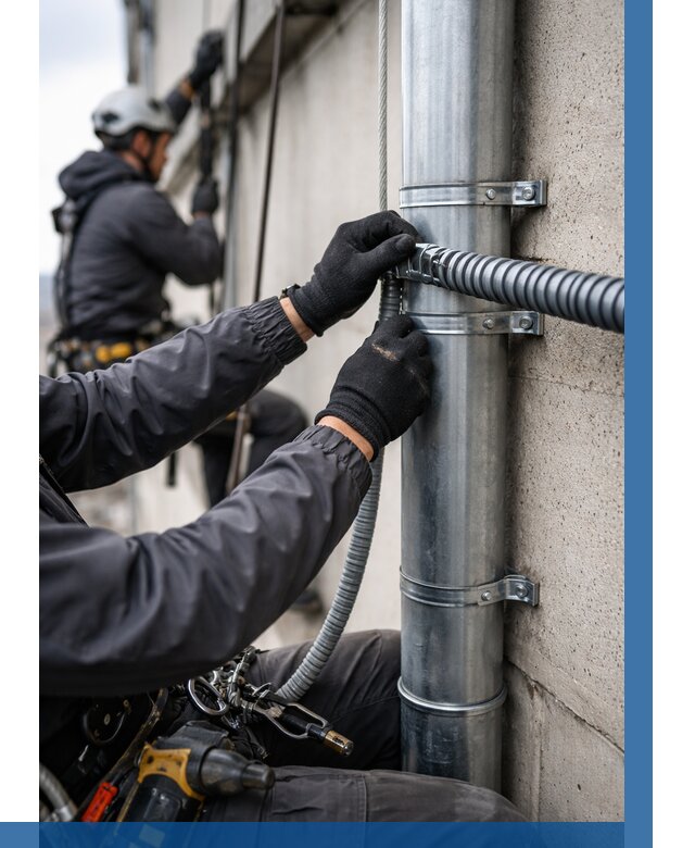 Монтаж гофры для кабеля в Боровичах от 313 р. | ВЫСОТНИК-Брв