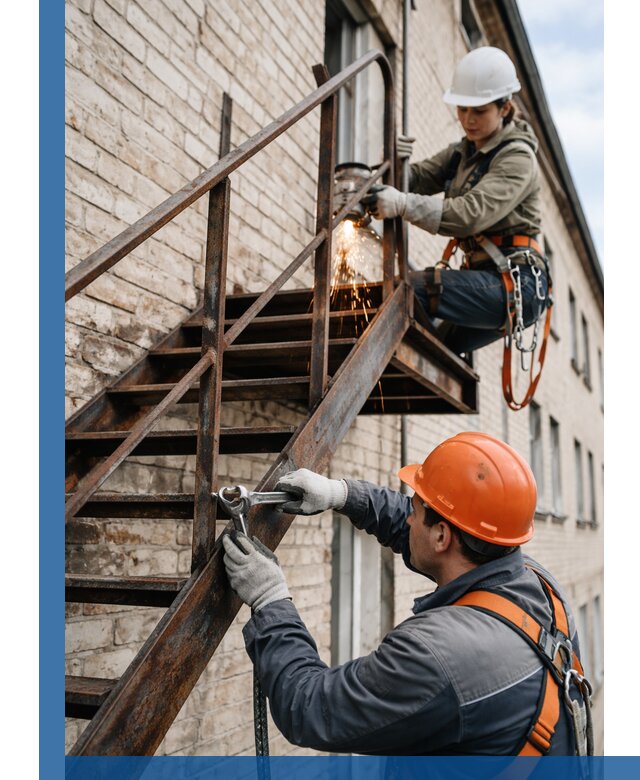 Ремонт и восстановление пожарных лестниц с выездом в Боровичах