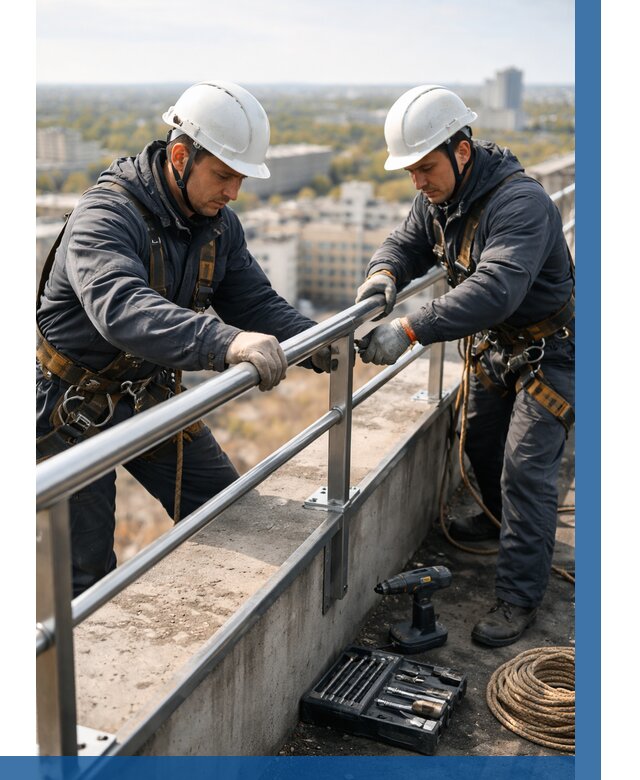 Монтаж перил на высоте в Боровичах от 2606 р. | ВЫСОТНИК-Брв