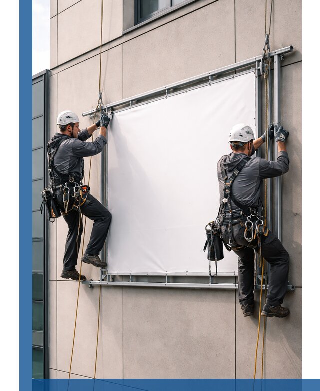 Монтаж наружной рекламной вывески в Боровичах под ключ