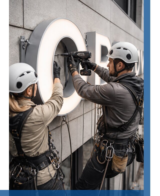 Монтаж световых букв в Боровичах от 3127 р. под ключ ВЫСОТНИК-Брв