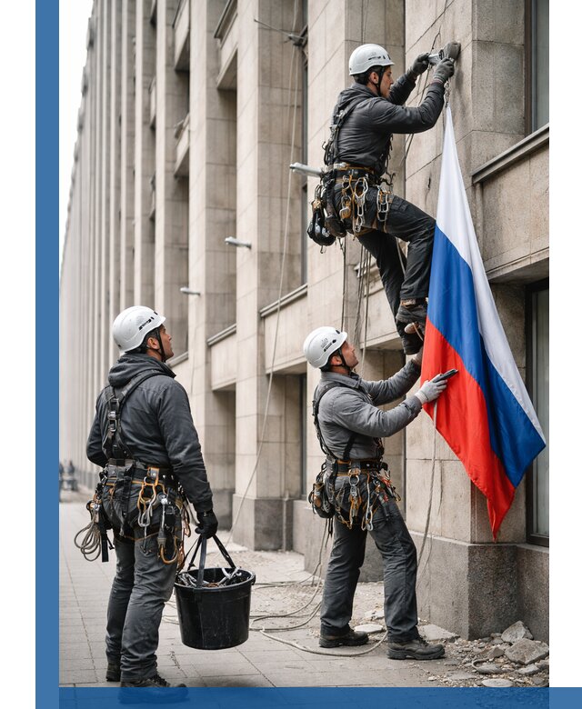 Профессиональная установка флагов на фасаде в Боровичах