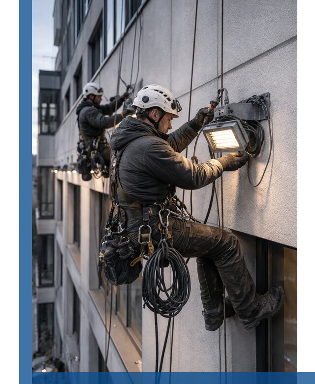 Монтаж фасадного освещения в Боровичах установка и подключение