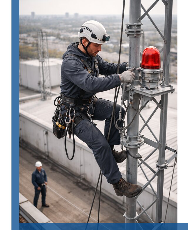 Монтаж заградительных огней и обслуживание объектов в Боровичах