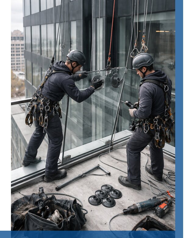 Монтаж стеклянных ограждений в Боровичах от 2606 р. | ВЫСОТНИК-Брв