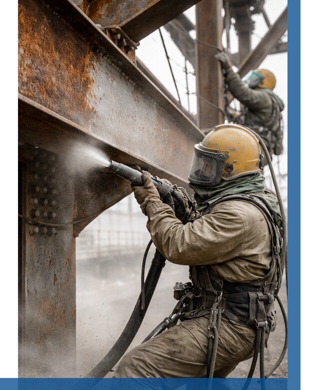 Пескоструйная очистка металлоконструкций в Боровичах по 625 р.  ВЫСОТНИК-Брв