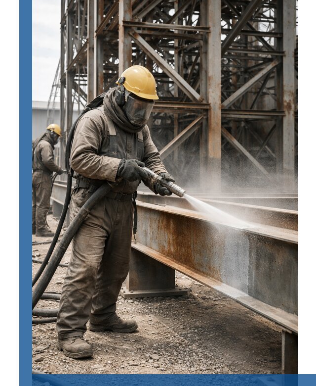 Пескоструйная очистка металлоконструкций в Боровичах промышленная