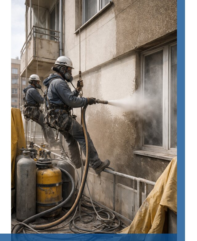 Пескоструйная очистка фасада в Боровичах от 677 р. | ВЫСОТНИК-Брв